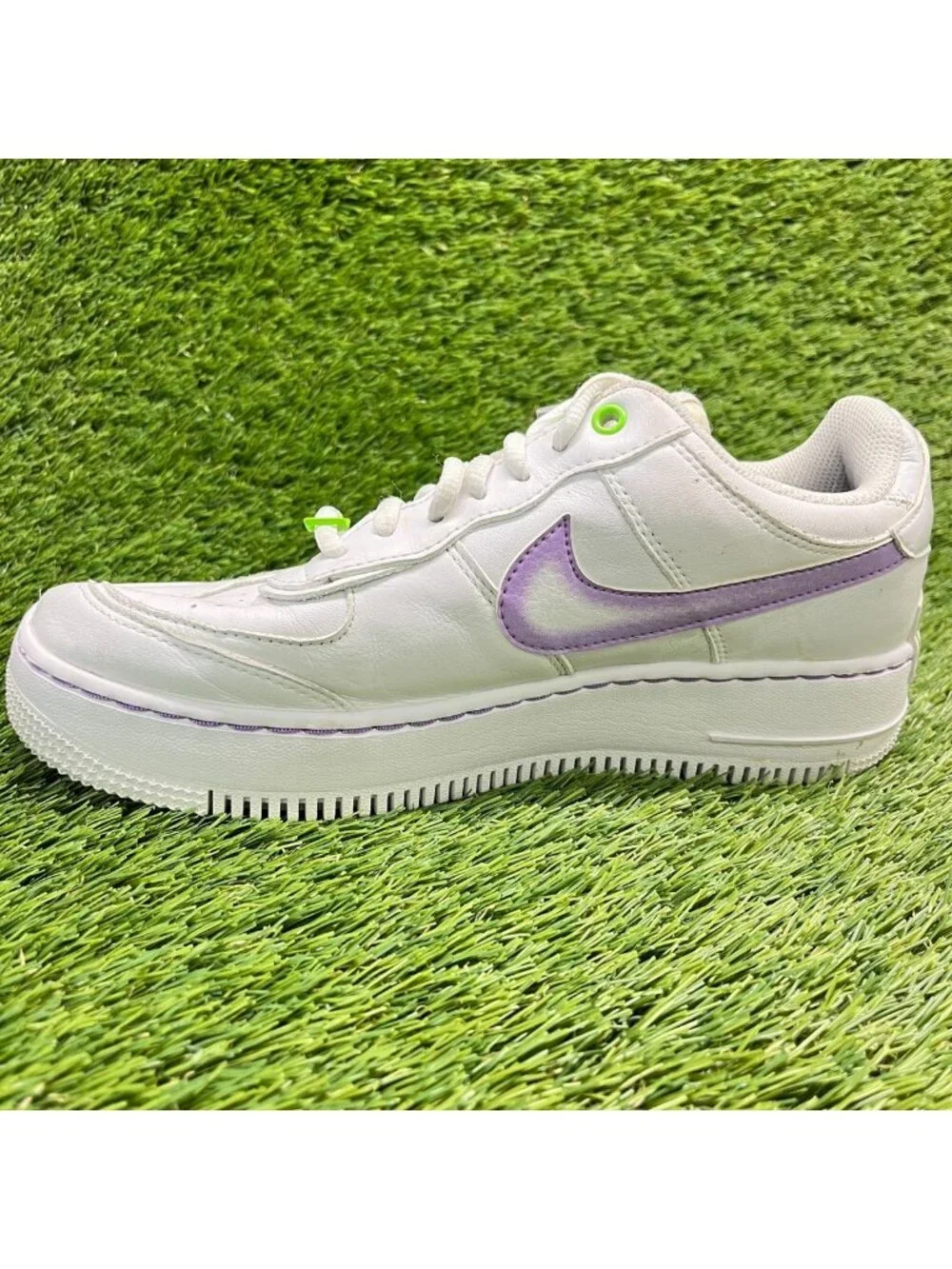 Nike Air Force 1 Shadow Low Womens Size 8.5 White Green Athletic Shoes Sneakers